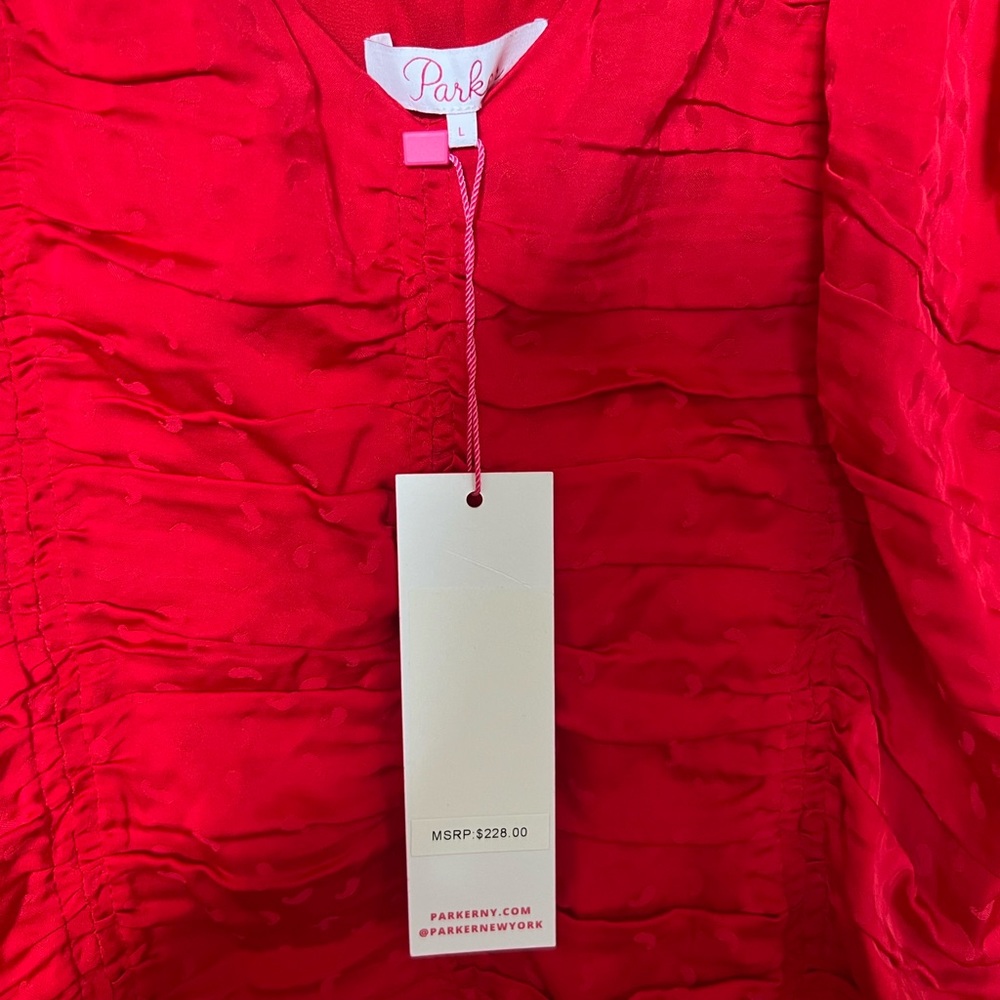 Red side zip blouse - Picture 2 of 5